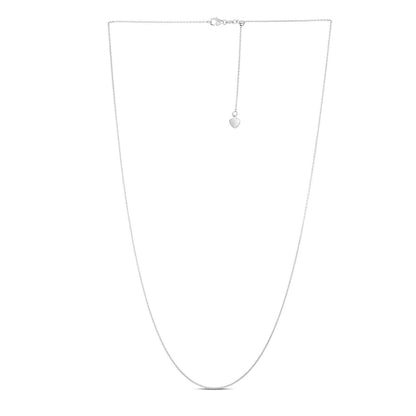 Cadena de cable ajustable en oro blanco de 14k (1,0 mm)