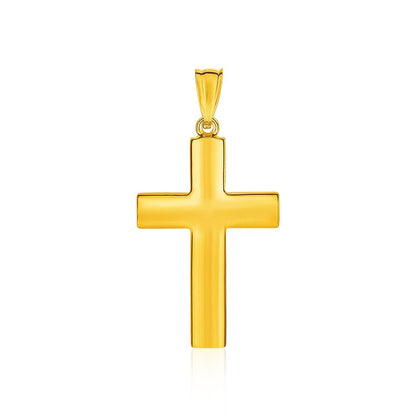 Colgante cruz reversible texturizado de oro amarillo de 14k