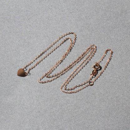 Collar Mini Corazón Pulido Oro Rosa 14k