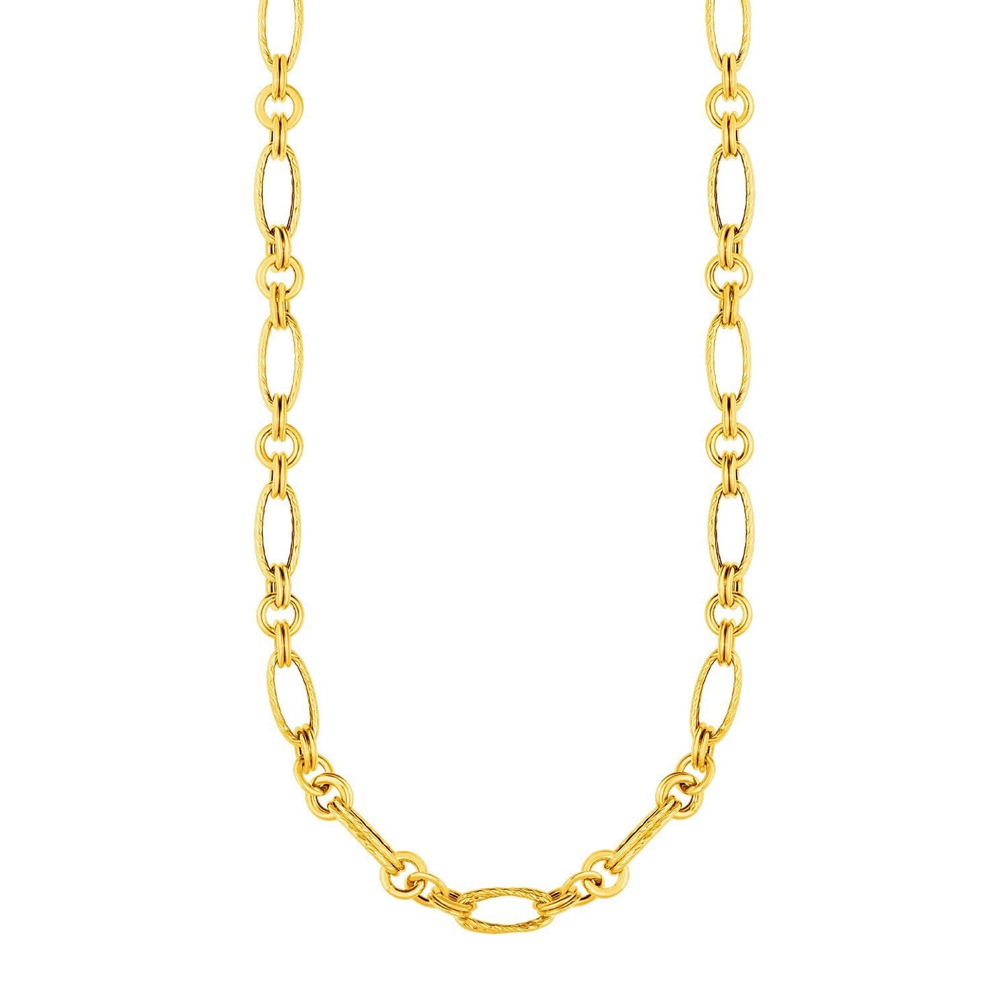 Collar de eslabones retorcidos y pulidos de oro amarillo de 14k