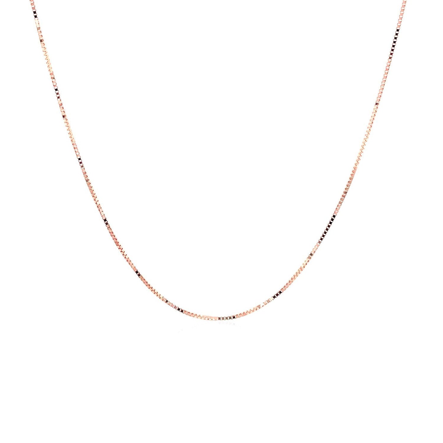 Cadena clásica de oro rosa de 14k de 0,4 mm