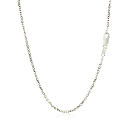 Cadena de eslabones de cable con corte de diamante de oro blanco de 14k y 1,5 mm