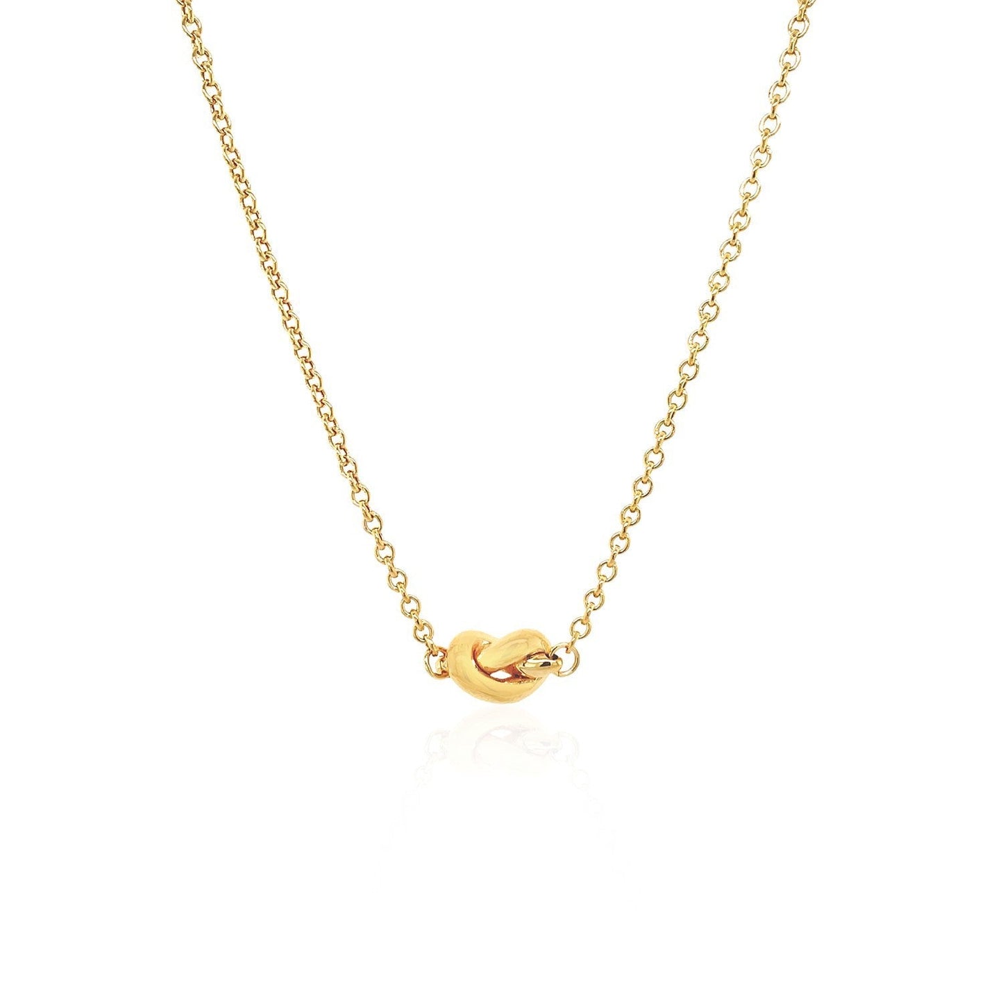 Cadena de oro amarillo de 14k con nudo pulido