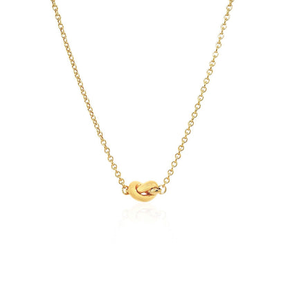 Cadena de oro amarillo de 14k con nudo pulido