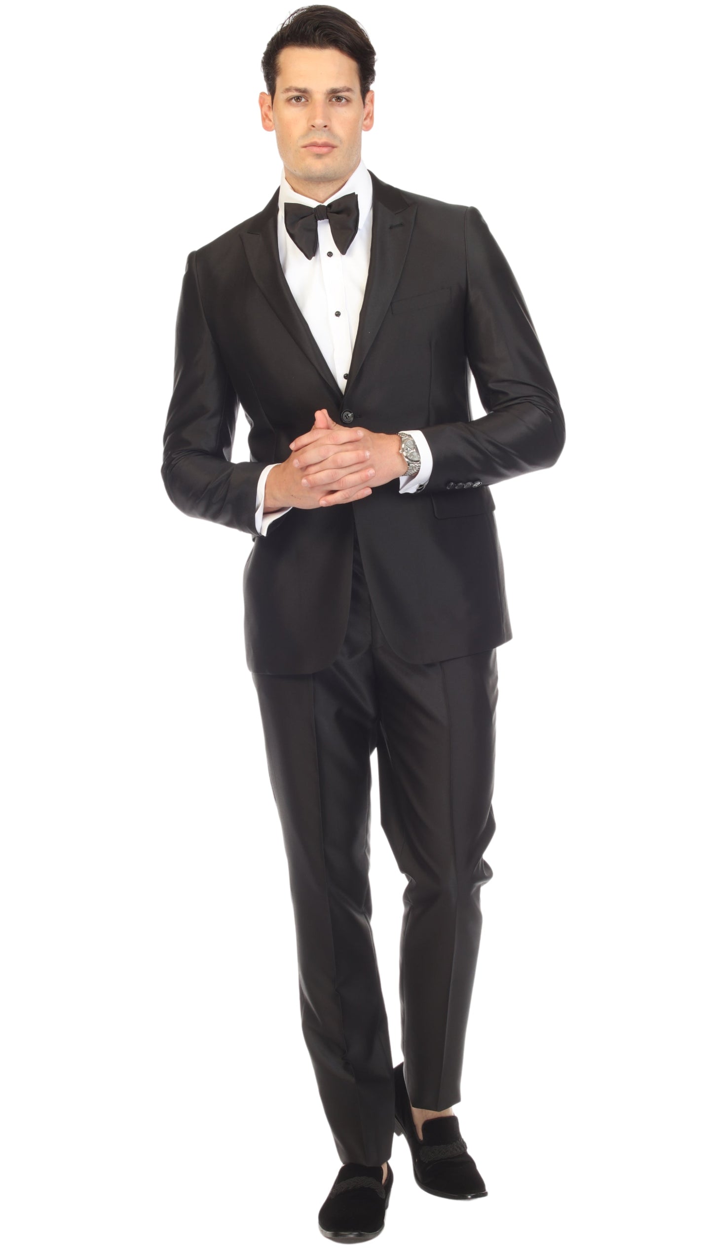 Oxford Black Sharkskin Slim Fit 2 Piece Suit