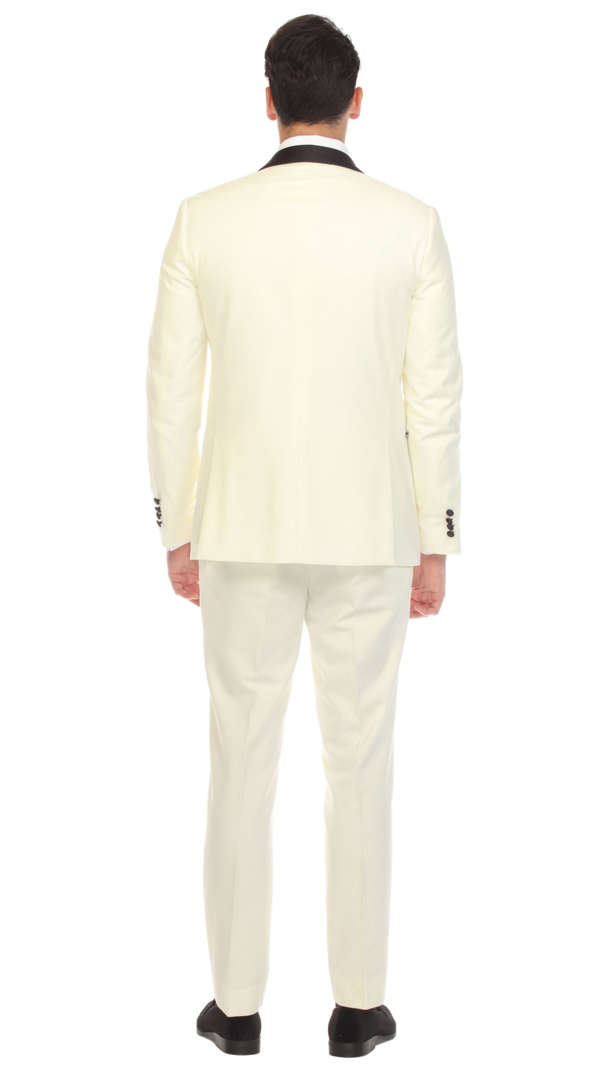 Men's Off-White Shawl Lapel Tuxedo – Slim Fit 2 Piece Suit | Ferrecci Reno