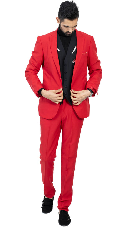 Paul Lorenzo Men's Red Slim Fit Men's Blazer