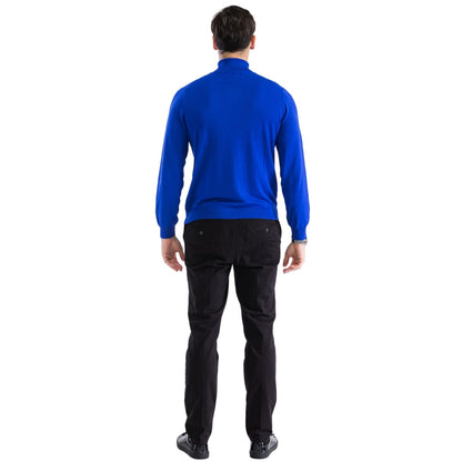 Mens Indigo Pullover Turtleneck Sweater