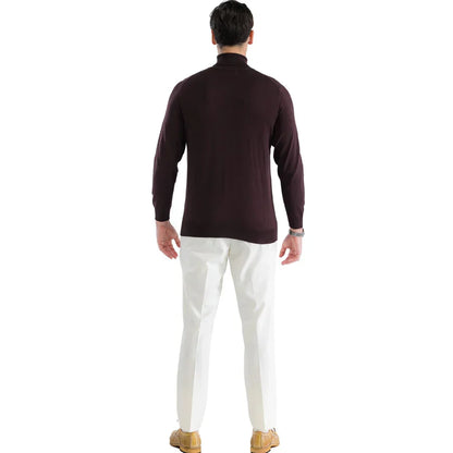 Mens Brown Pullover Turtleneck Sweater