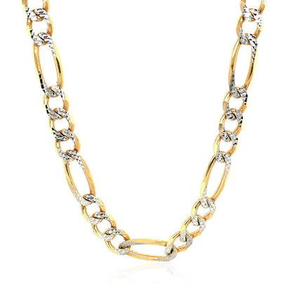 Cadena Figaro maciza de oro amarillo de 14K de 7.0mm