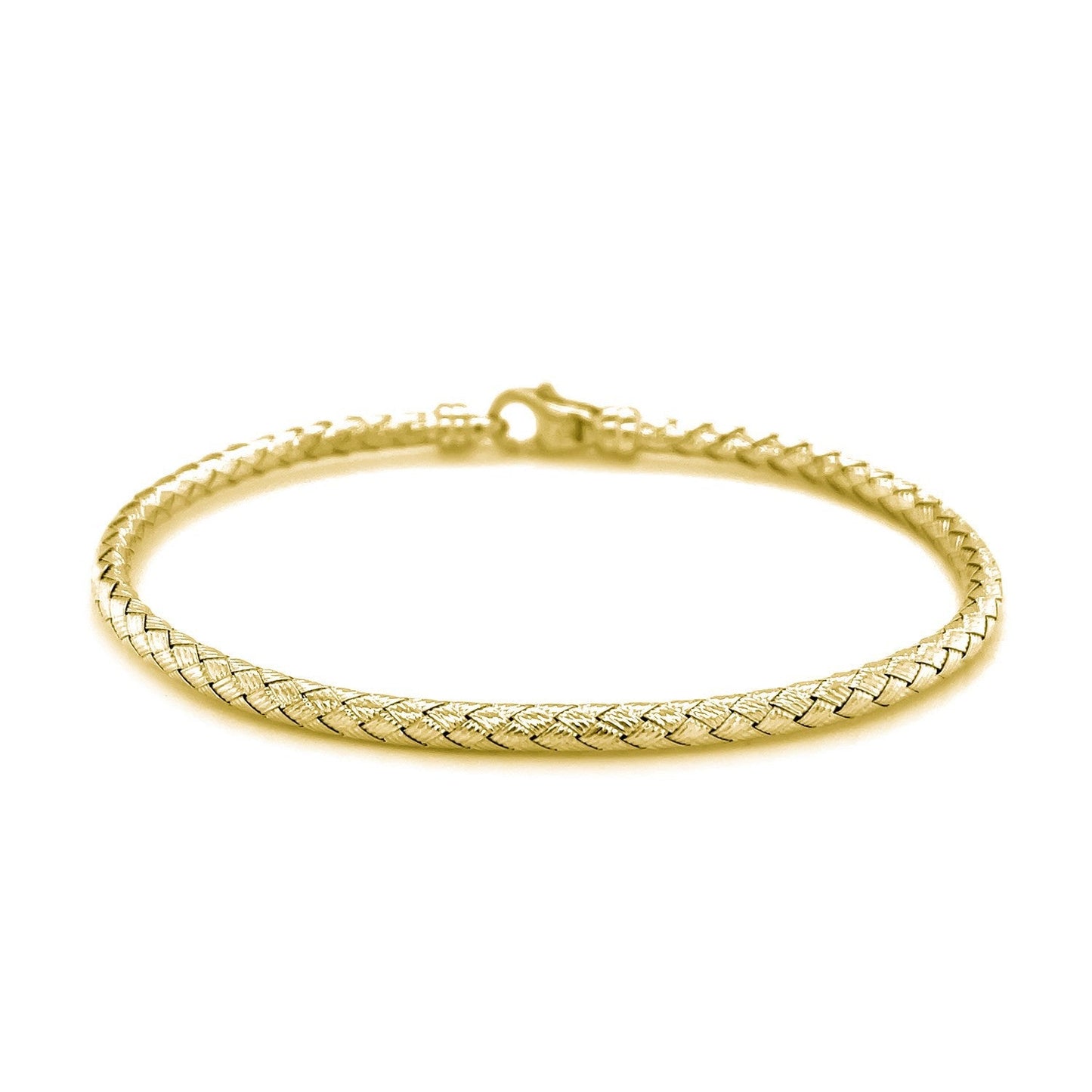 Brazalete Fancy Weave de oro amarillo de 14k (3.0mm)