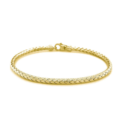 Brazalete Fancy Weave de oro amarillo de 14k (3.0mm)