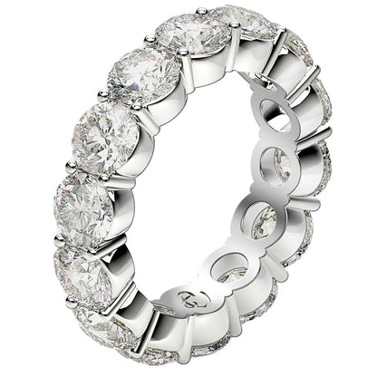 Anillo de eternidad de diamantes redondos cultivados en laboratorio de oro blanco de 14k (6 quilates peso total FG/VS2)