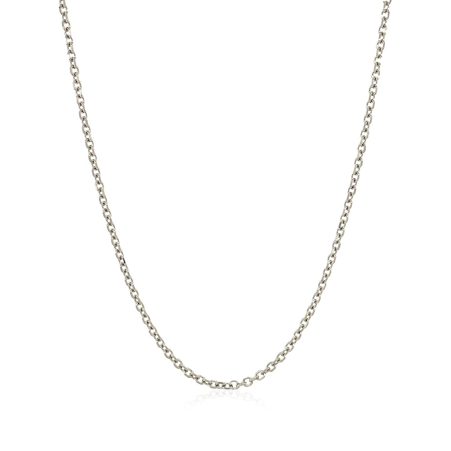 Cadena de eslabones de cable con corte de diamante de oro blanco de 14k y 1,5 mm