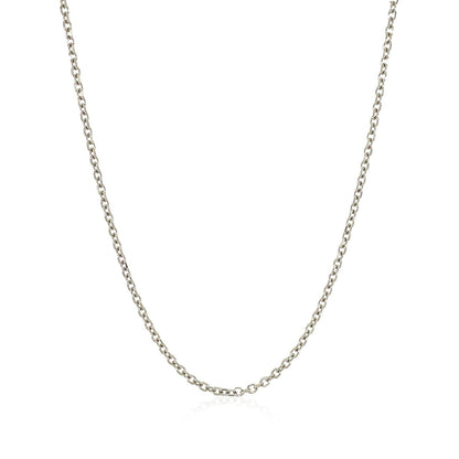 Cadena de eslabones de cable con corte de diamante de oro blanco de 14k y 1,5 mm