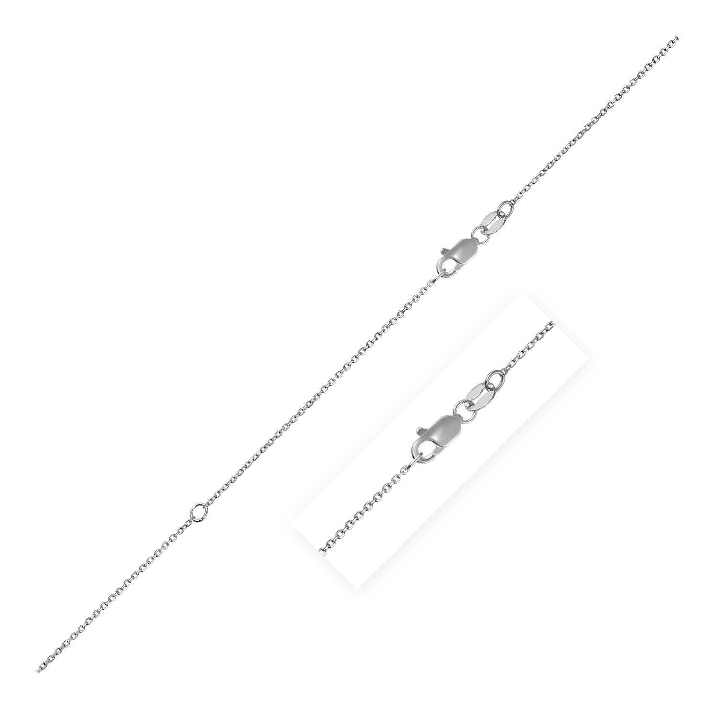 Cadena extensible (0,8 mm) de oro blanco de 14k