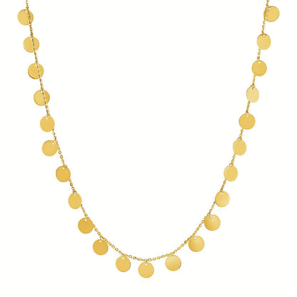 Gargantilla con Discos Pulidos en Oro Amarillo de 14k