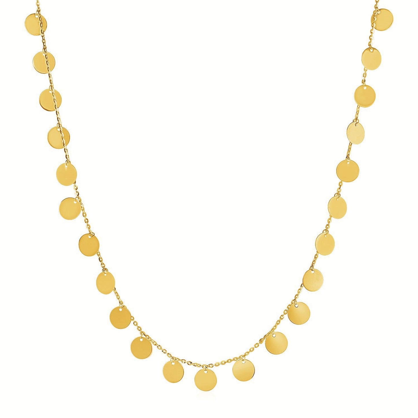 Gargantilla con Discos Pulidos en Oro Amarillo de 14k