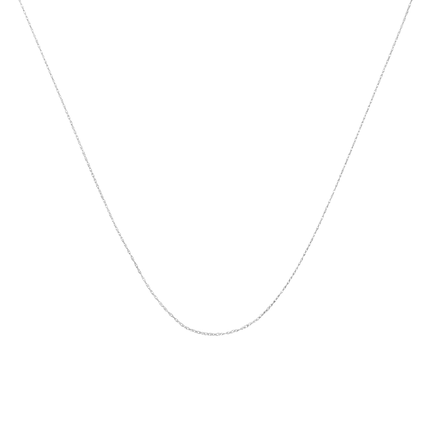 Cadena de soga unisex de oro amarillo macizo de 10K de 0,5mm, delgada y delicada, de 18 pulgadas