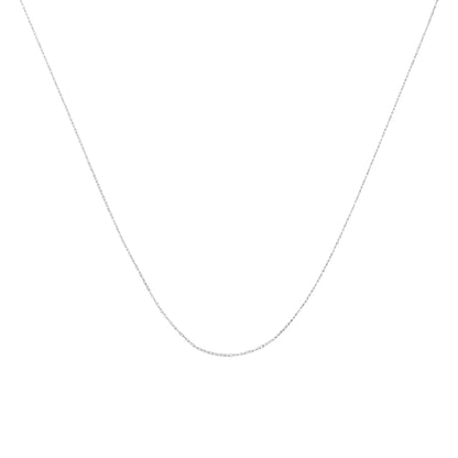 Cadena de soga unisex de oro amarillo macizo de 10K de 0,5mm, delgada y delicada, de 18 pulgadas