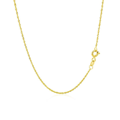 Cadena Singapur de oro amarillo de 14k y 1,0 mm