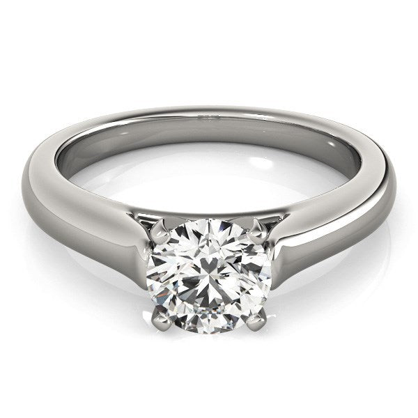 Anillo de compromiso con diamante solitario de oro blanco de 14k diseño catedral (1 quilate peso total)