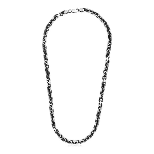 Collar de eslabones ovalados de plata de ley con acabado en bronce de cañón