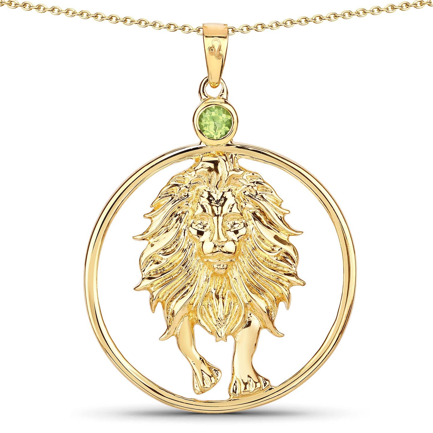 Colgante de plata de ley .925 con peridoto auténtico de 0,24 quilates
