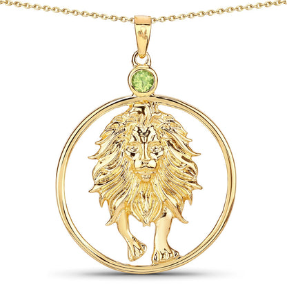 Colgante de plata de ley .925 con peridoto auténtico de 0,24 quilates