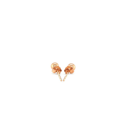 Pendientes de botón de oro rosa de 14k estilo bola (4.0 mm)