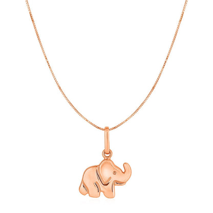 Colgante de elefante en oro rosa de 10k