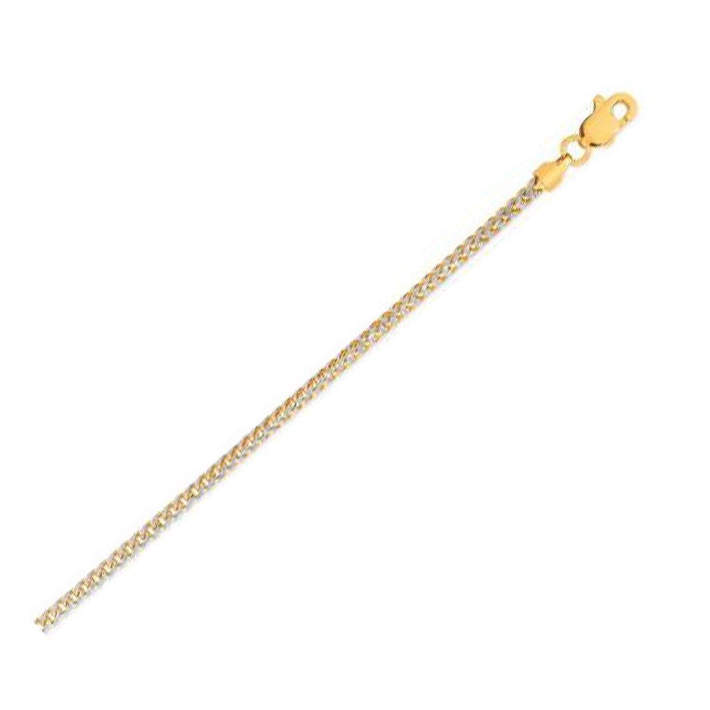 Cadena de oro amarillo de 14 quilates, eslabón Franco, pavé redondo (2.30 mm)
