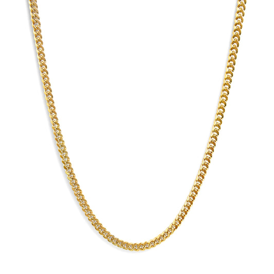 Cadena de oro amarillo macizo de 14 quilates de 6,1 mm estilo cubana clásica - 55,88 cm