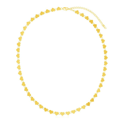 Cadena de oro amarillo de 14k con corazones espejados