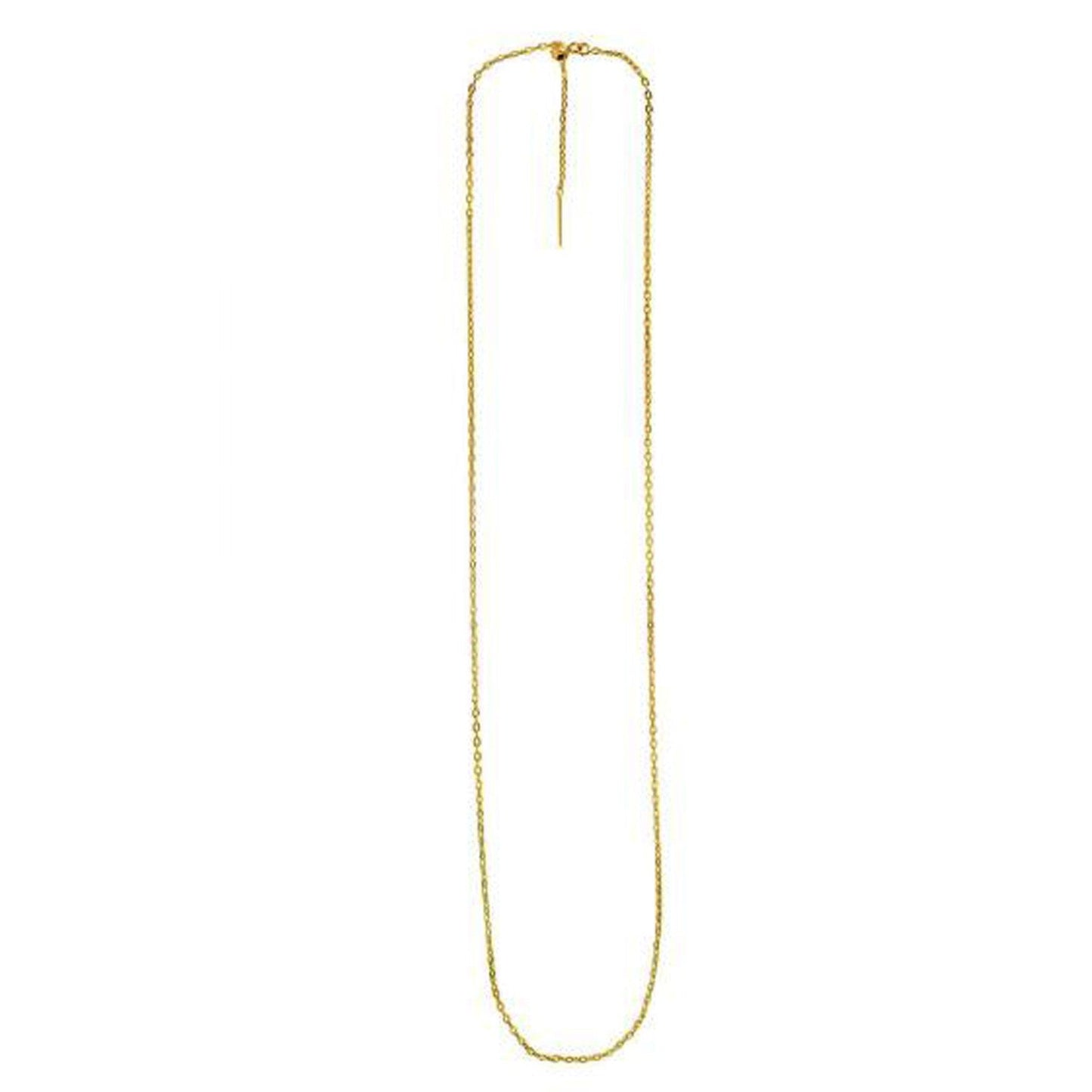 Cadena de cable ajustable sin fin en oro amarillo de 14k (1.70 mm)