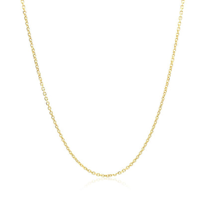 Cadena de Eslabones de Cable con Corte de Diamante de Oro Amarillo de 14k 1.1mm