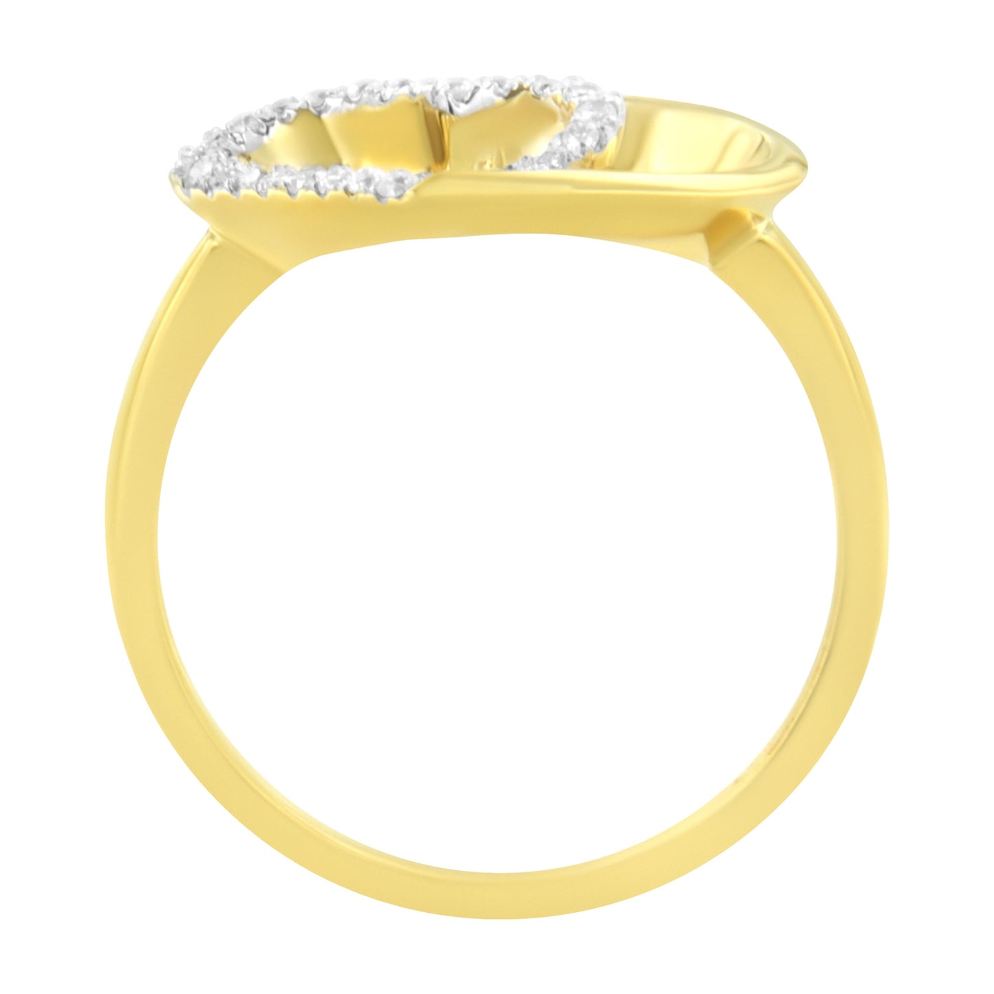 Anillo de oro amarillo de 14 quilates con forma de corazón con diamantes de 0,10 qt. (K-L, I1-I2) - Talla 7