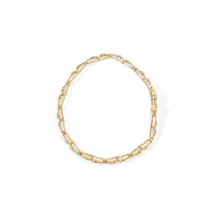 Brazalete de eslabones de oro amarillo de 10k con diamantes de talla baguette en canal, 1,00 Cttw
