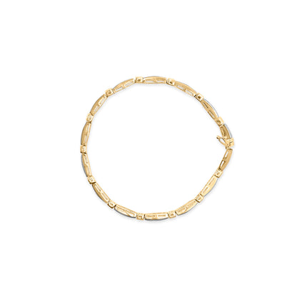 Pulsera de eslabones con diamantes baguette de 1,00 ct. en oro amarillo de 14K