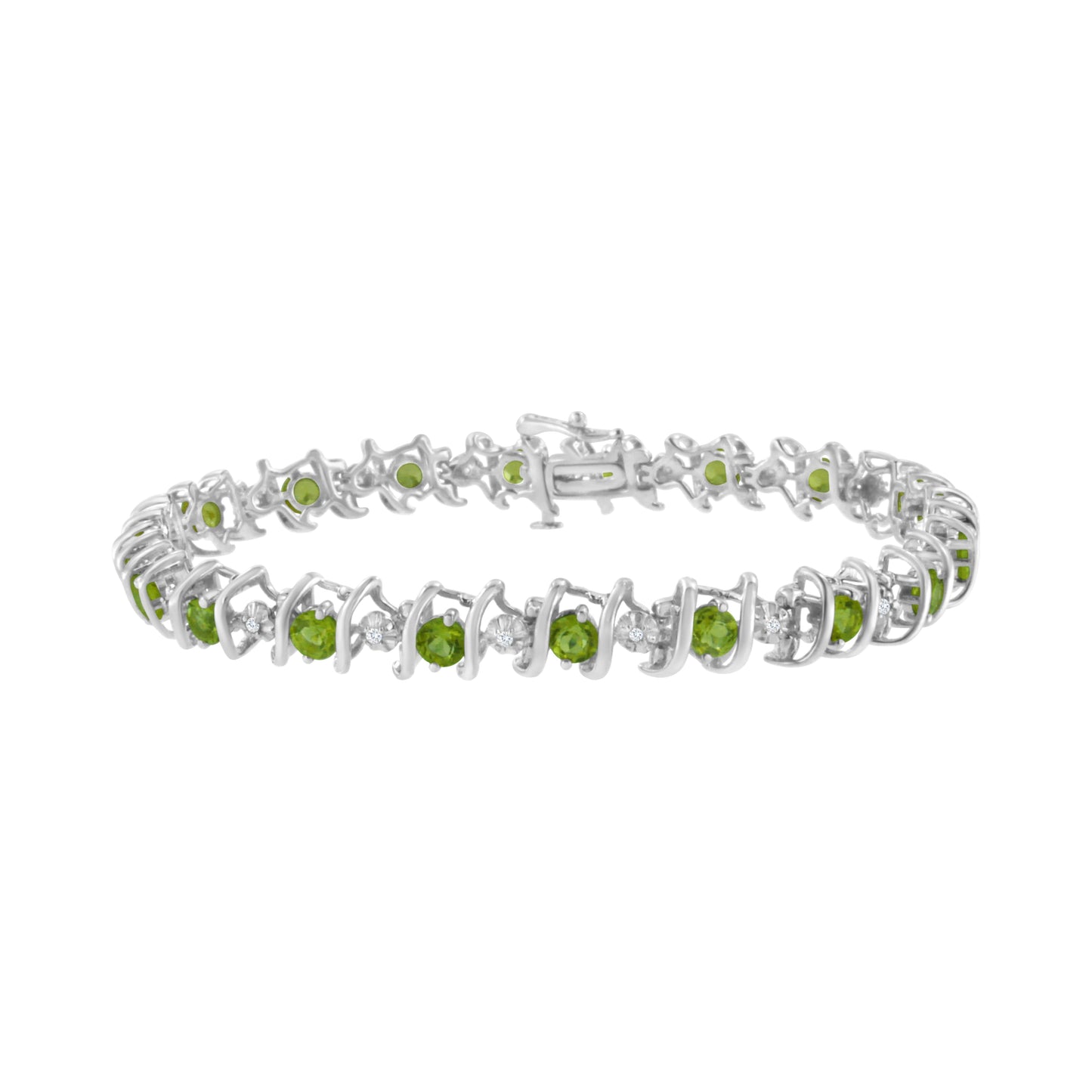 Brazalete de tenis de plata de ley .925, gema creada en laboratorio y diamantes redondos de 4 ct. (Color H-I, Claridad I1-I2) - Zafiro azul creado, piedra de nacimiento de septiembre