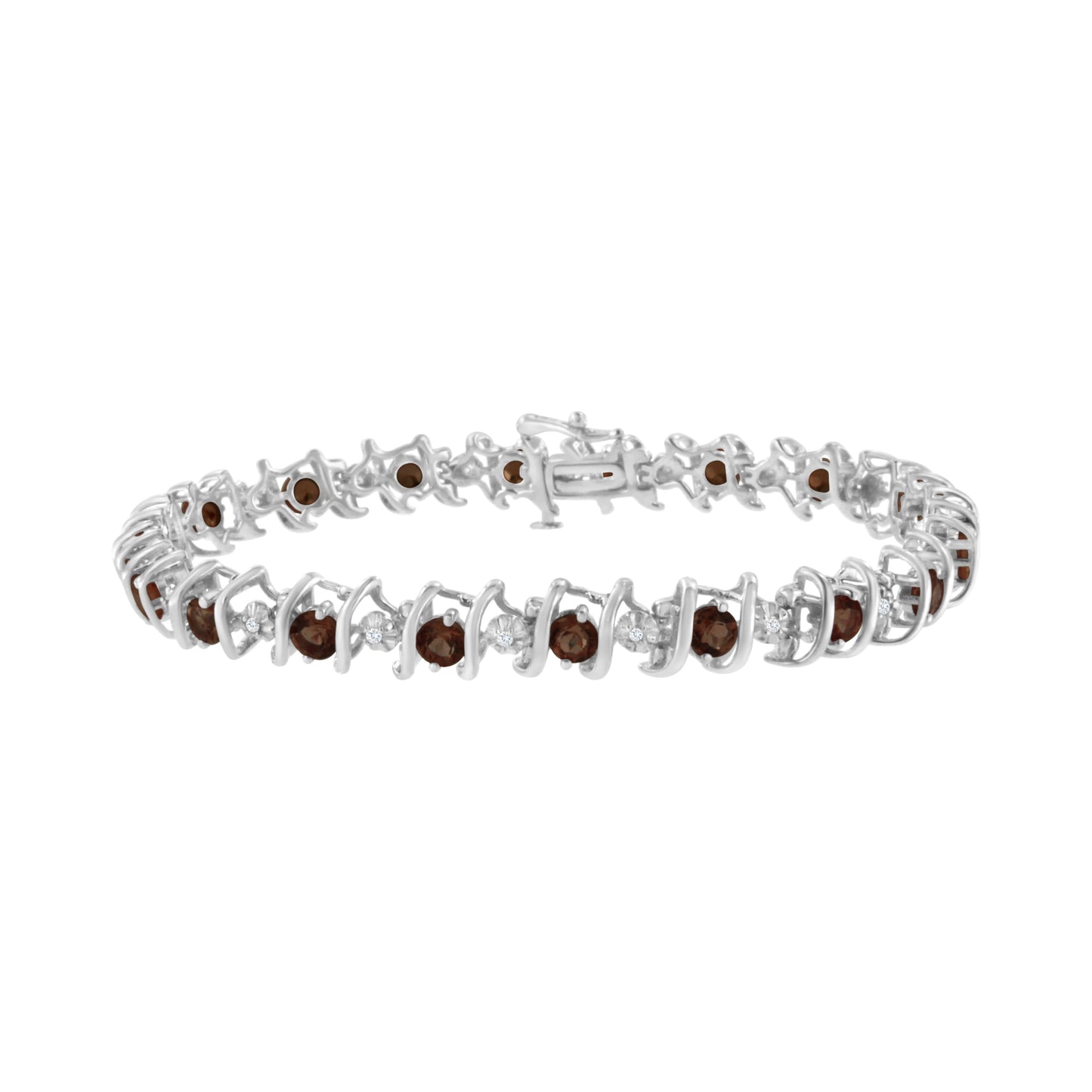 Brazalete de tenis de plata de ley .925, gema creada en laboratorio y diamantes redondos de 4 ct. (Color H-I, Claridad I1-I2) - Zafiro azul creado, piedra de nacimiento de septiembre