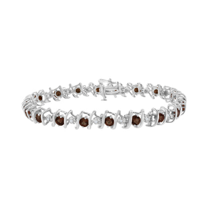 Brazalete de tenis de plata de ley .925, gema creada en laboratorio y diamantes redondos de 4 ct. (Color H-I, Claridad I1-I2) - Zafiro azul creado, piedra de nacimiento de septiembre
