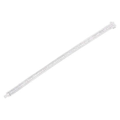 Brazalete tipo tenis de oro blanco de 14 quilates con diamantes talla princesa y baguette de 7 7/8 quilates, línea eterna (color G-H, claridad SI1-SI2) - 7 pulgadas