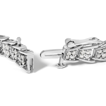 Pulsera de tenis de eslabones en forma de abanico de oro blanco de 10k con diamantes de 2 ct (claridad I-J, color I3) - Tamaño 7.25"