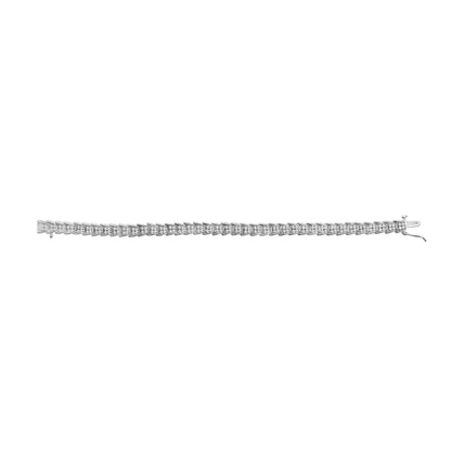 Pulsera de tenis de eslabones en forma de abanico de oro blanco de 10k con diamantes de 2 ct (claridad I-J, color I3) - Tamaño 7.25"