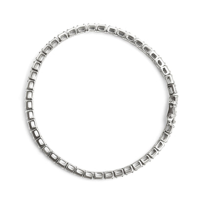 Pulsera de eslabones de plata esterlina .925 con 1/10 Cttw de diamante de 18.41 cm (Color I-J, Claridad I2-I3)