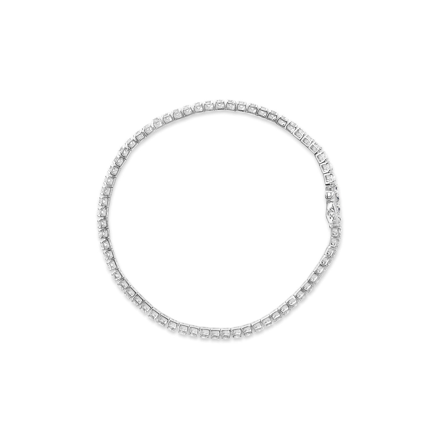 Pulsera de tenis de oro blanco de 14 quilates con diamantes cultivados en laboratorio de 4.0 quilates en total (color F-G, claridad VS2-SI1) - 7 pulgadas