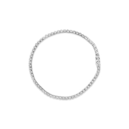 Pulsera de tenis de oro blanco de 14 quilates con diamantes cultivados en laboratorio de 4.0 quilates en total (color F-G, claridad VS2-SI1) - 7 pulgadas