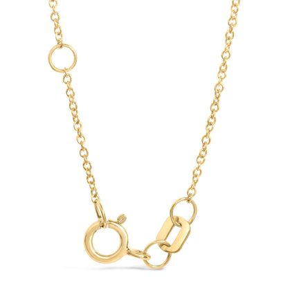 Pulsera de eslabones ajustables con dije de clip de 1/10 Cttw de diamante en oro amarillo de 10K (color I-J, claridad I1-I2) - 7.25 pulgadas