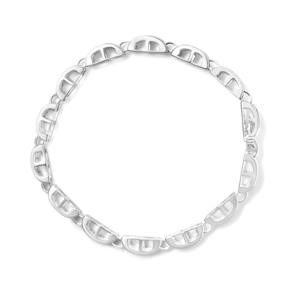Pulsera de tenis de oro blanco de 14 quilates de 3.0 quilates con diamantes de talla princesa con engaste invisible y broche de 7.25" (Color I-J, Claridad I1-I2)